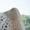 USTIDE Handmade Crochet Cotton Tablecloth Round Beige Crochet Tablecloths for