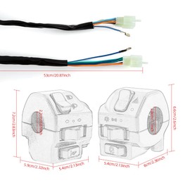 Motorcycle Handlebar Switch Universal 7/8" 22MM Electric Hand Control Switch Fit for Fog Lamp Horn Signal Wires Ignition Stop Control