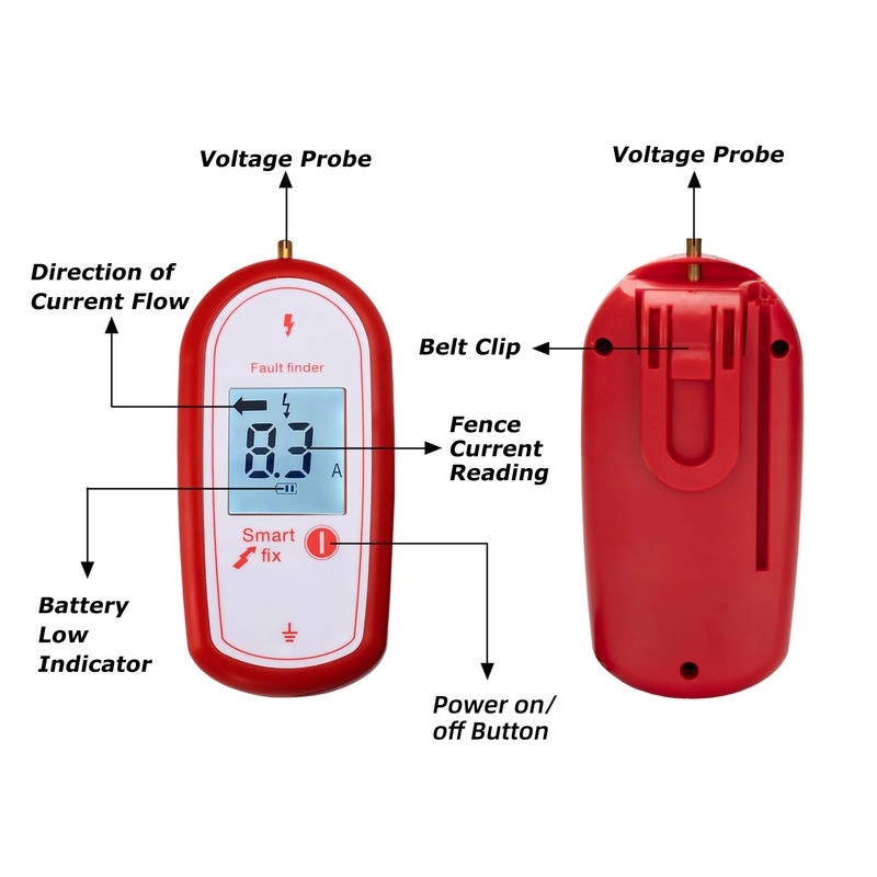 Electric Fence Voltage Tester, Handheld Fence Fault Finder Fence Tester