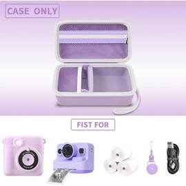 Children's Camera Instant Camera Bag for CalineGam/HiMont/for Corffe/for Greenkinder/for Hangrui Instant Camera, Digital Camera Protective Case Carry Bag Holder for Printing Paper (Case Only) - Purple
