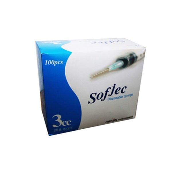 Hwajin Disposable Sterile Syringe 3cc 23G x 25mm 100 Pieces