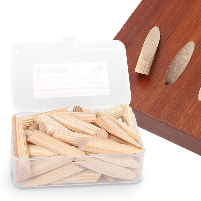 Pack of 50 Wooden Pocket Hole Plugs, Wood Pocket Hole