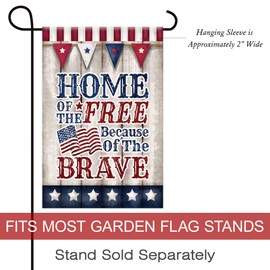Morigins 4th of July Home of The Free Because of The Brave Decorative American Patriotic Garden Flag 12.5x18 inch
