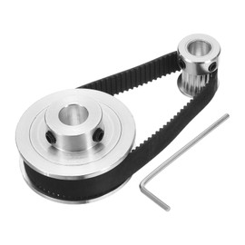 uxcell GT-2 Synchronous Wheel 20&60 Teeth 8&10mm Bore, Aluminum Alloy Timing Pulley Wheel with 1Pcs Length 200mm Width 10mm Belt for 3D Printer, CNC Machine (20-60T-8&10B-10)