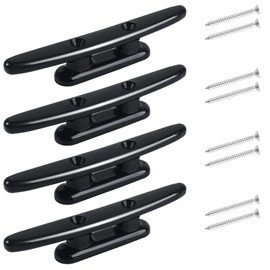 WTMORE Boat Cleat, High Impact Black Nylon Dock Cleat, Boat Cleats 4 inch with Screws,Boat Dock Cleats-Rope Cleat Perfect for Marine, Deck, Nautical Decor/Home Decor (4 Pack)