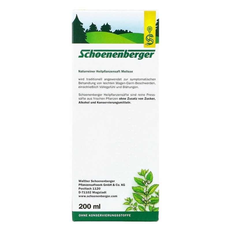 Melissen Juice Schoenenberger 200 ml