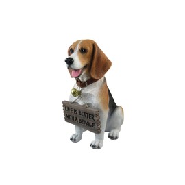 DWK Front Porch Dog Outdoor Welcome Sign Decorative Statue | Cute Dog Welcome Sign for Front Porch Standing | Decorative Garden Statues - Beagle