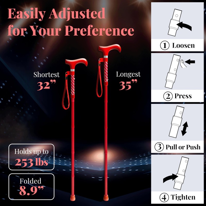 [Combo] Merry Sticks Lightweight Foldable Walking Canes for Women and