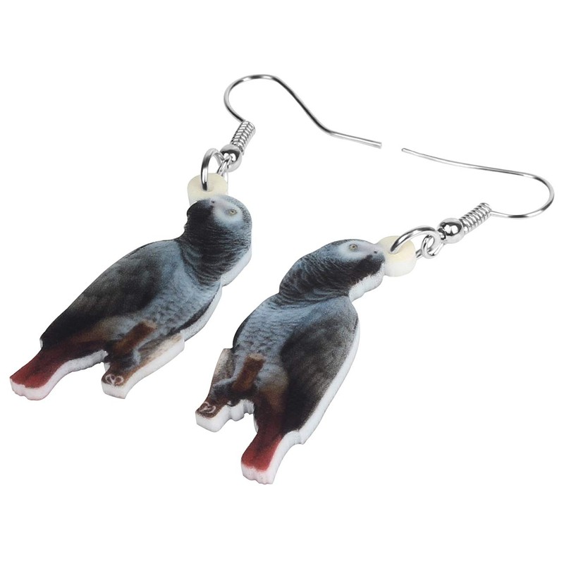 DUOWEI Cute Acrylic Parrot Earrings Dangle for Women Birds Accessories