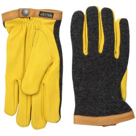 HESTRA Deerskin Wool Gloves Yellow (510) 9, yellow
