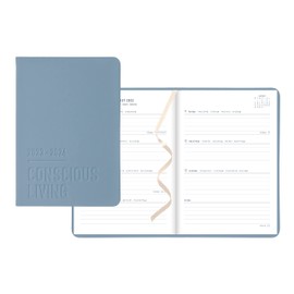 Letts Conscious Academic Weekly/Monthly Planner, August 2023 to July 2024, Week-to-View, Sewn Binding, Multilingual, A5 Size, 8.25" x 5.875", Ocean (C031826-24)