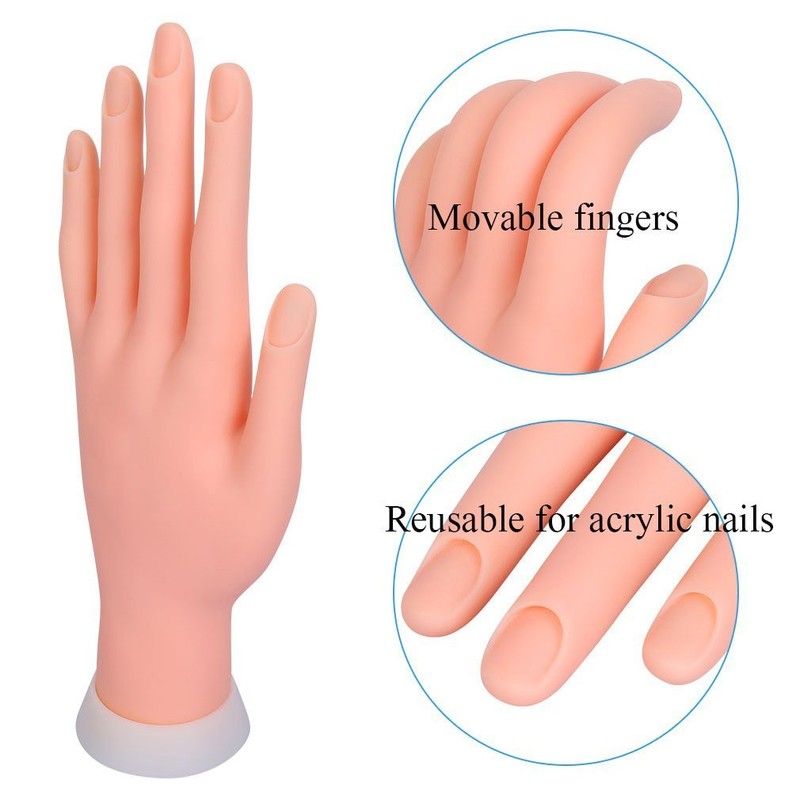 Jzhen Adjustable Nail Art Model Hand DIY Nail Practice Manicure