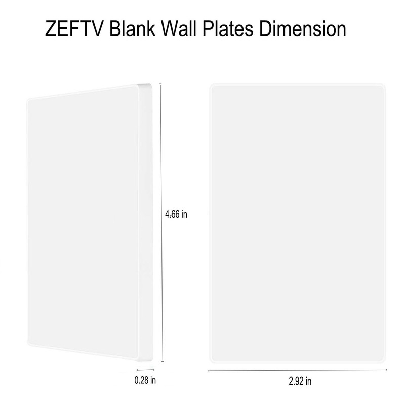Screwless Blank Wall Plates 1-Gang Blank Switch Outlet Electrical Cover