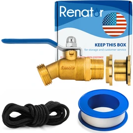 Brass Rain Barrel Spigot Kit. Lead-free Compliant. 3/4 Inch Quarter Turn Ball Valve. Rain Barrel Kit For Any Including 5 55 Gallon Drum Spigot Bucket, with Bulkhead Fitting, Tape