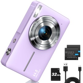 CAMKORY Digital Camera, Kids Camera FHD 1080P Camera for Photography and Video, (Purple)