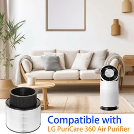 PuriCare 360 Replacement Filter for LG PuriCare 360 Air Purifier, H13 True Hepa Filter with High Efficiency Activated Carbon and Pre-filter, Model Number AAFTDT301 AS601HBB0