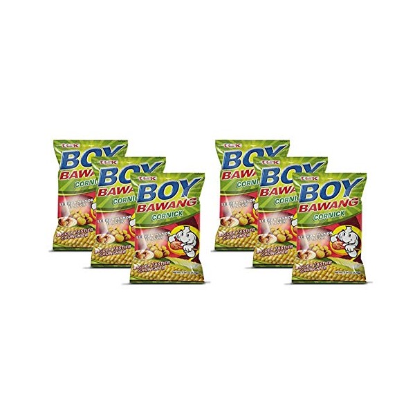 Boy Bawang Cornick, Lechon Manok - Crispy Tasty & Gluten-Free Corn Nuts (6 Pack, Total of 21.24oz)