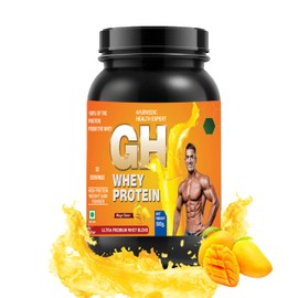 AYURVEDIC HEALTH EXPERT GH WHEY Protein, Improved Strength, Faster Recovery Faster Absorption & Lean Muscle Growth (1.1lbs, Mango Flavor)