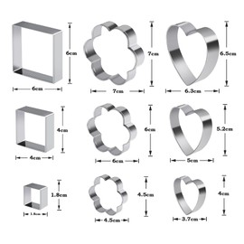 absolove Set of 15 Cookie Cutters, Stainless Steel, 5 Styles Mini Christmas Cookie Cutters in Geometric Shapes, Cookie Cutter for Cutting Fondant, Sanwich, Vegetables
