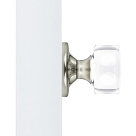 Dummy Round Crystal Door Knobs Satin Nickel Round Rosette