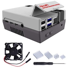 GeeekPi Retro Gaming Nes4Pi Case for Raspberry Pi 4 Model B, Raspberry Pi 4 Case with Fan, Raspberry Pi Cooling Fan Raspberry Pi Heatsinks for Raspberry Pi 4 Model B (Case)