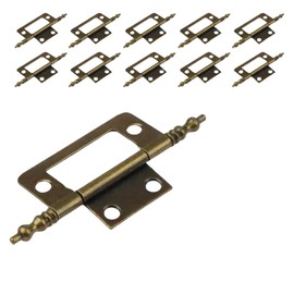 8PCS Stainless Steel Flush Hinges,Antique Brass 2 Inch,Door Hinges for Drawer Cabinet