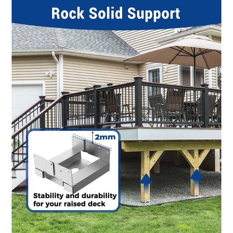 vikofan 4 PCS 6x6 Post Base for Concrete, Heavy-Duty Electro-Galvanized
