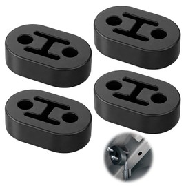 12mm Universal Exhaust Hangerty, 4Pcs Sturdy Exhaust Rubber Mount 2 Hole Muffler Hanger for Hold Tailpipes Deformation Protecting Car Exhaust System Resistance Replacement vehicle Insulators, Black