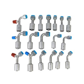 Wisepick 18 Pcs Air Conditioning #6, #8 and #10 AC Fitting Set Female,Oring,Beadlock Straight 180°,90° and 45° Degree, R134a High and Low Pressure Valve