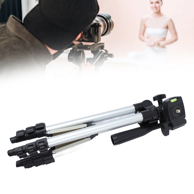 Camera Tripod with Mobile Phone Holder Portable Extendable Travel Camera