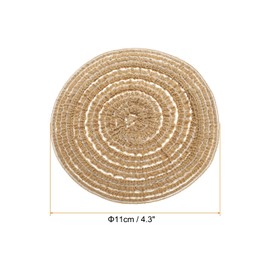 sourcing map 6pcs Round Braided Placemats 4" Non-Slip Round Table Mats for Dining Tables Washable Heat Insulation Woven Placemats Indoor Outdoor for Family Holiday Dinner, Tawny