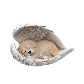 Hi-Line Gift Ltd. Sunny Serenity: Radiant Yellow Polyresin Angel Dog Figurine