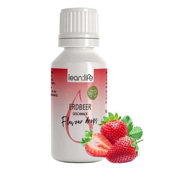 Lean:Life Flavour Drops, Aroma Drops, Strawberry, Vegan, Sugar-Free, Gluten Free,