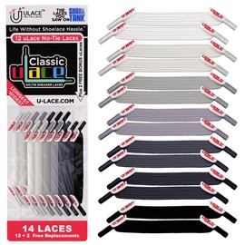 uLace Classic No-Tie Shoelaces - Graydient Elastic Shoe Laces for Sneakers | Stretchy, Elastic Laces for Slip-On Convenience and Comfort | Easy Installation, No Tie Laces for Teens and Adults