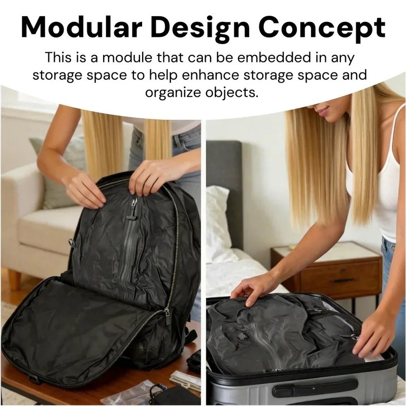 OrganiMax Vacuum Storage Bag Clothes – Foldable Breathable Compartment Bins,