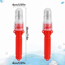 2pcs Coast Guard Approved Marine Flares, Waterproof Boat Safety Flares with Intelligent Light Control for Emergency Signaling Fishing & Buoys (Red)