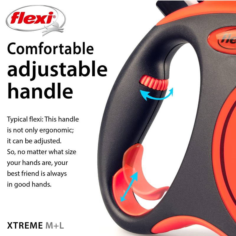 Flexi Xtreme Tape Orange & Black Large 5m Retractable Dog