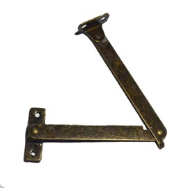 4 PCS Bronze Folding Lid Support Hinges for Lid Display Furniture Support Stay Hinge Cabinet Cupboard Box Lift Up (Folded Size: Length:4-1/4", Width:7/16")