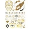 Wrapables Large Metallic Gold and Silver Temporary Tattoo Stickers, Otherworldly
