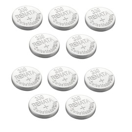 Renata 339 SR614SW Batteries - 1.55V Silver Oxide 339 Watch Battery (10 Count)