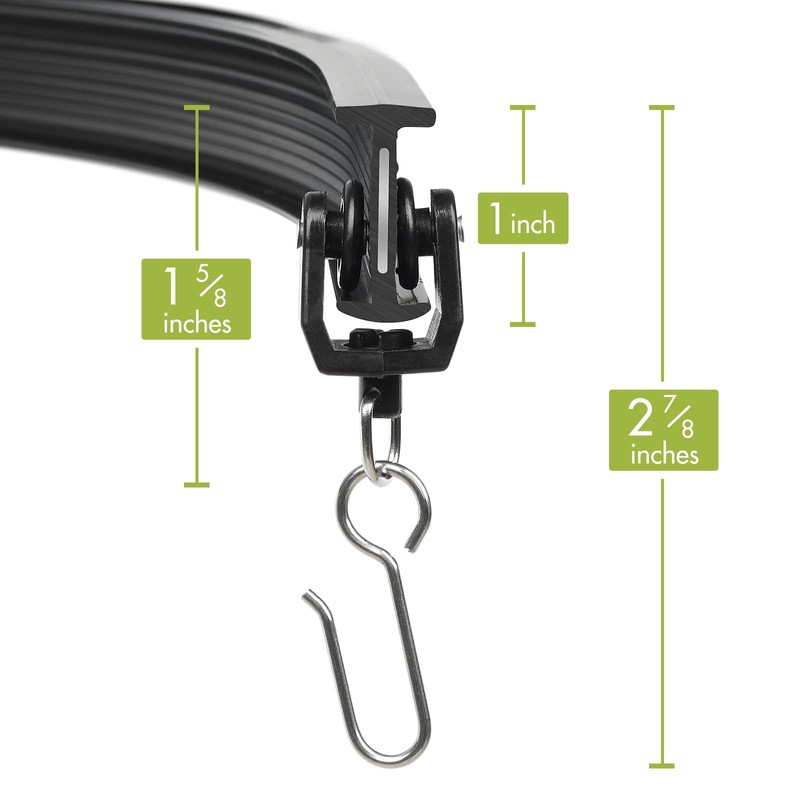 KXLIFE Rodillos negros para riel de cortina de techo flexible,