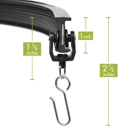 KXLIFE Rodillos negros para riel de cortina de techo flexible, polea de riel de cortina flexible, ganchos de transporte de riel de cortina (juego de 24)