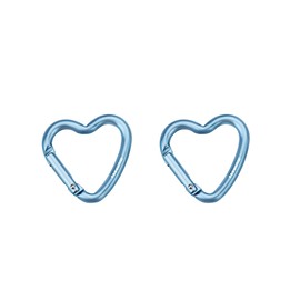 munkees, Mini Heart Carabiner Keyring (2 x Blue)