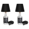 ledscom.de FLAKO Table Lamp, Textile Cable Black, Lampshade Black, Includes