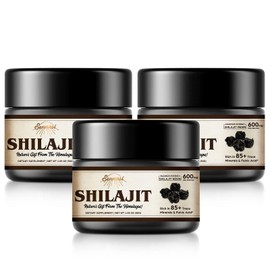 Shilajit Pure Himalayan Organic Shilajit Resin - 600mg Maximum Potency Natural Organic Shilajit Resin with 85+ Trace Minerals & Fulvic Acid for Energy, Immune Support, 30 Grams (3 Pack)
