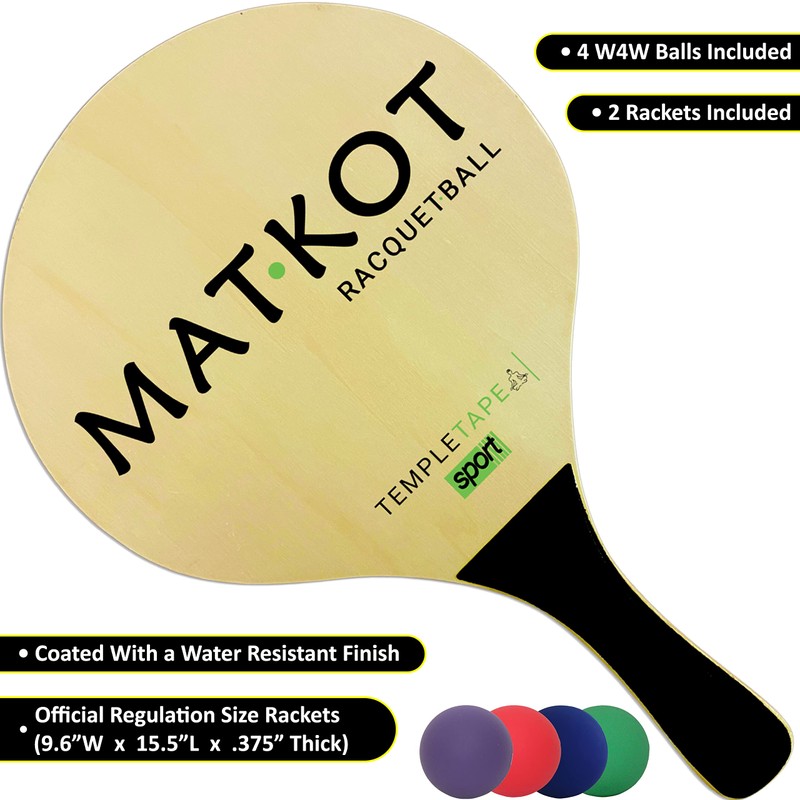 W4W Kadima Beach Paddle Ball Racket Set - Bundle Pack