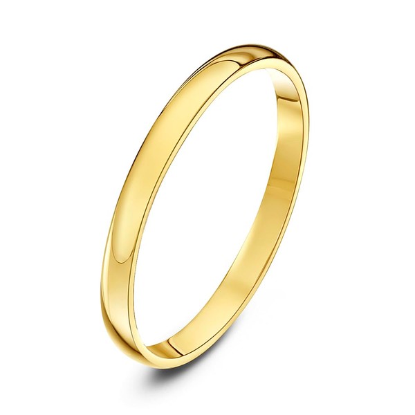 Theia 9ct Yellow Gold Heavy D Shape Polished 2mm Wedding