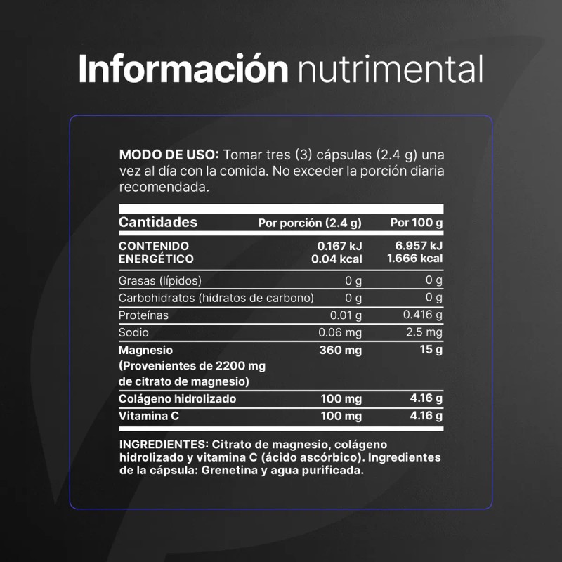 Citrato De Magnesio De 120 Cápsulas Magnesium Citrate B Life