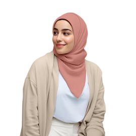 ShopMiey Premium Chiffon Head Scarf Shawl Muslim Hijab Neck Wrap for Women (Light Pink)