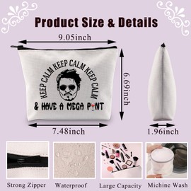 BDPWSS Keep Calm Keep Calm Keep Calm & Have A Mega Pint Makeup Bag Johnny Gift Johnny Fan Zipper Bag Justice For Johnny Gift (Have Mega Pint)
